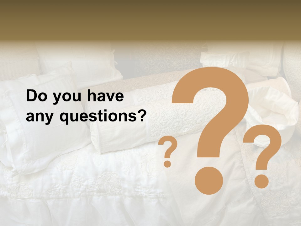 A Bunch Of Pillows On A Bed With A Name Of Presentation PowerPoint Template