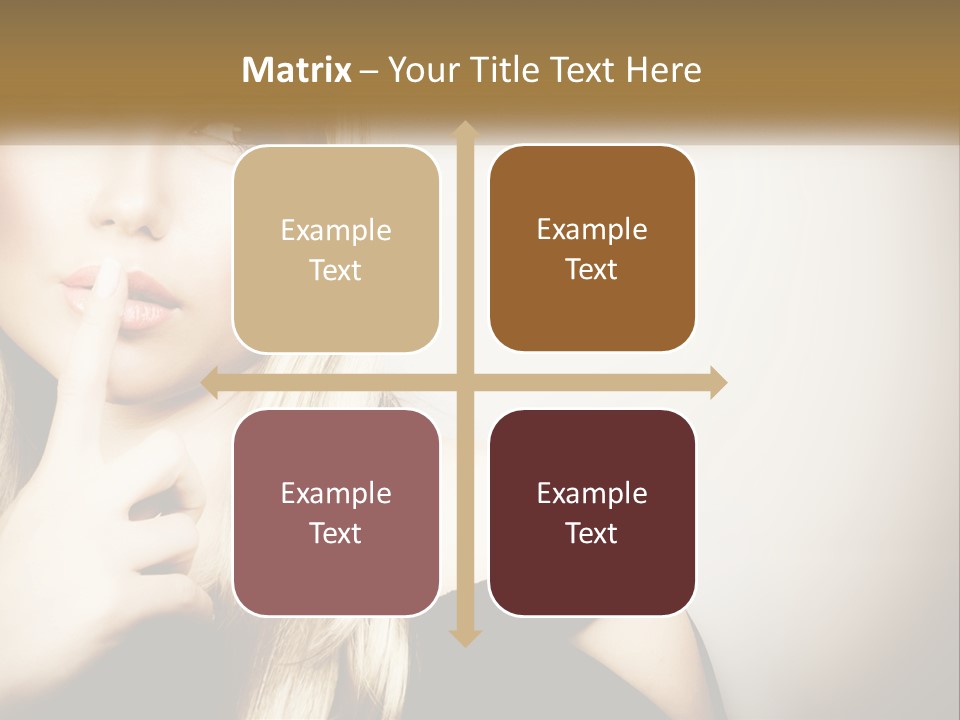 A Beautiful Blond Woman With A Finger On Her Lips PowerPoint Template