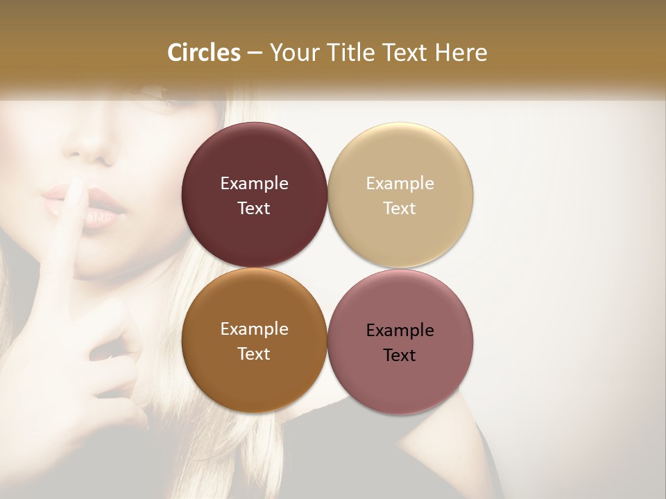 A Beautiful Blond Woman With A Finger On Her Lips PowerPoint Template