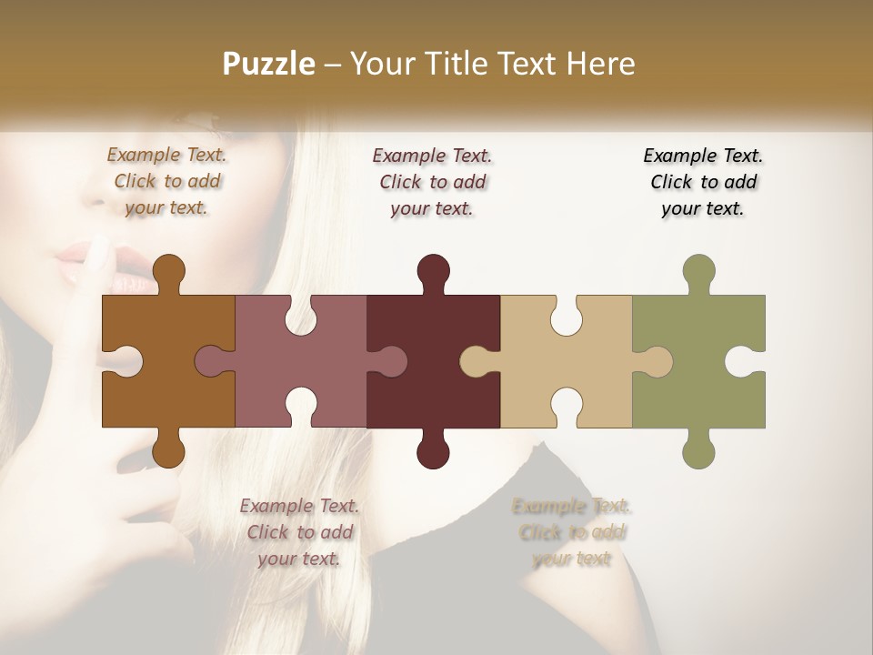 A Beautiful Blond Woman With A Finger On Her Lips PowerPoint Template