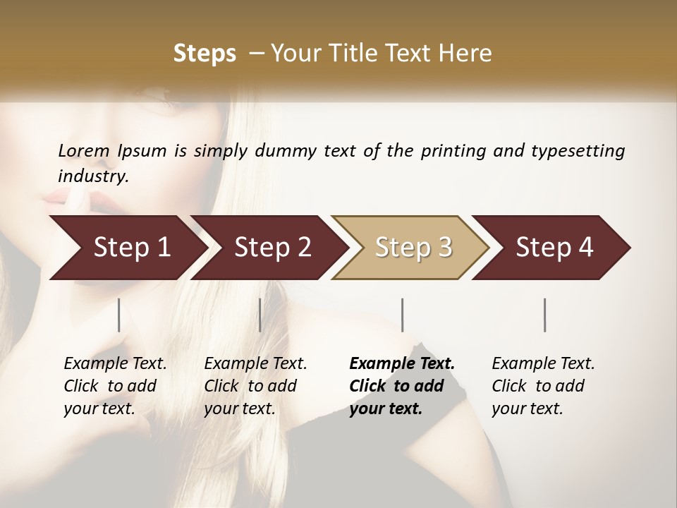 A Beautiful Blond Woman With A Finger On Her Lips PowerPoint Template