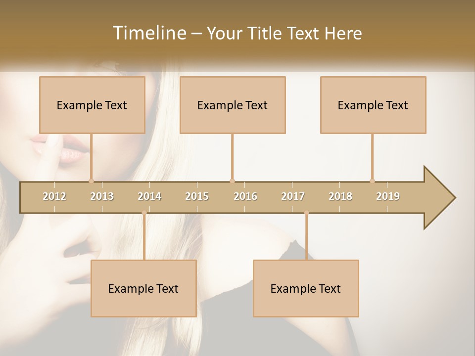 A Beautiful Blond Woman With A Finger On Her Lips PowerPoint Template
