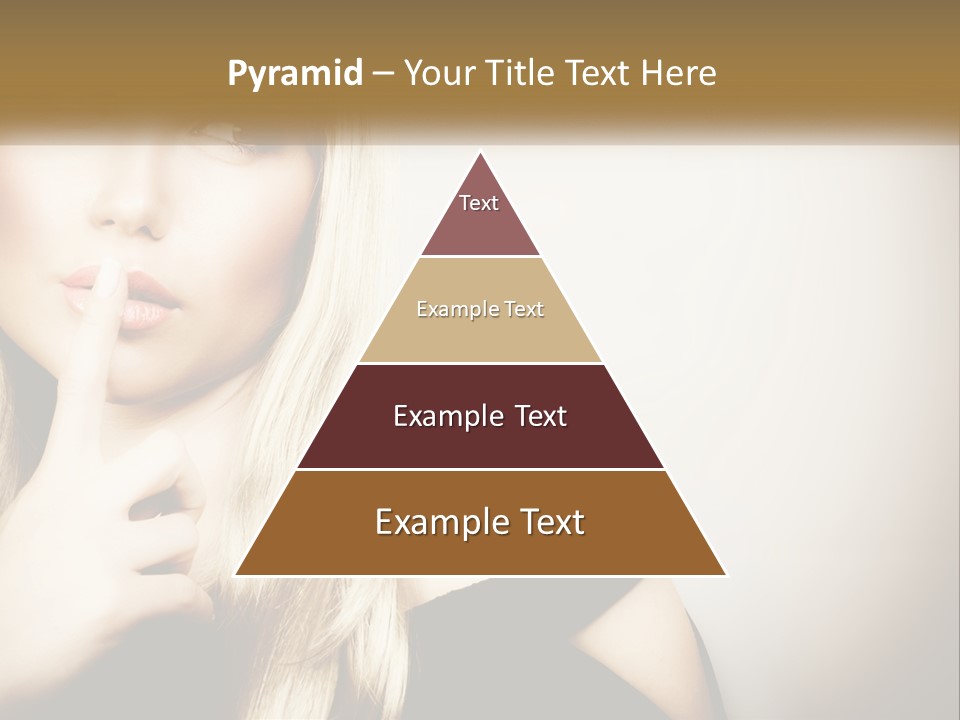 A Beautiful Blond Woman With A Finger On Her Lips PowerPoint Template