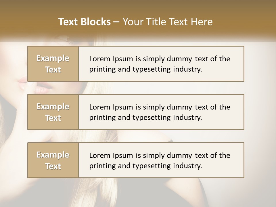 A Beautiful Blond Woman With A Finger On Her Lips PowerPoint Template