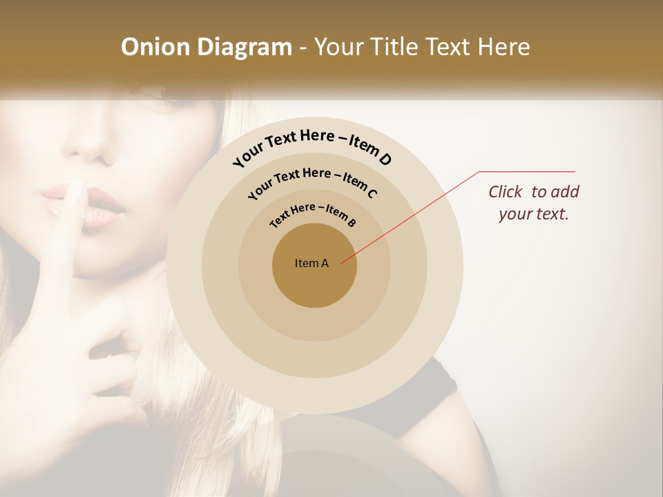 A Beautiful Blond Woman With A Finger On Her Lips PowerPoint Template