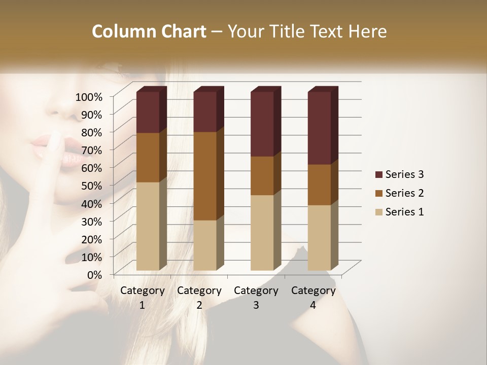A Beautiful Blond Woman With A Finger On Her Lips PowerPoint Template