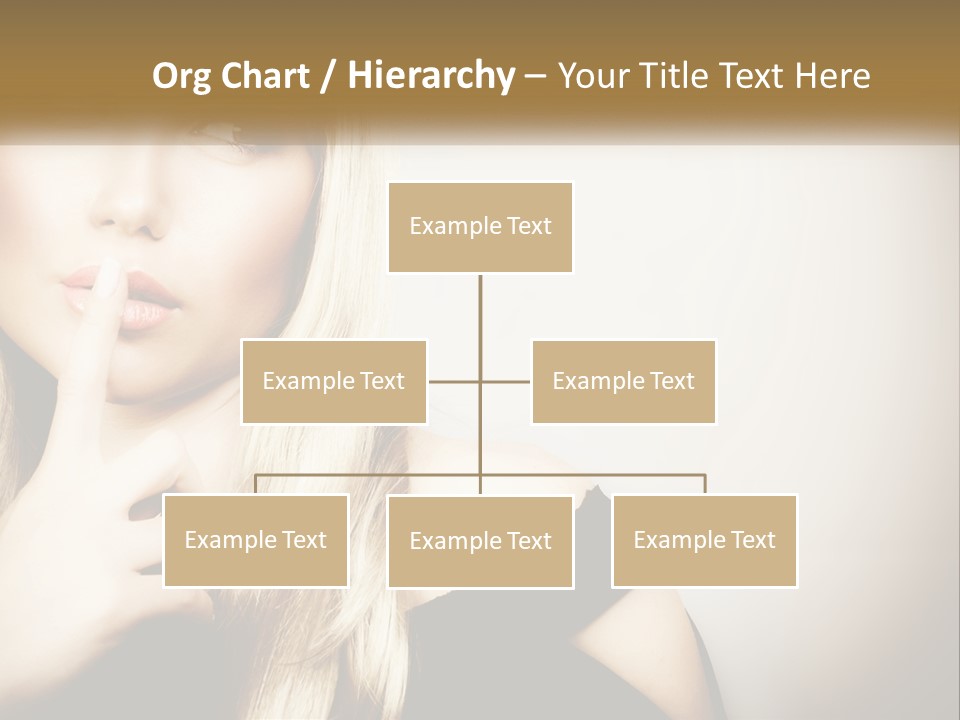 A Beautiful Blond Woman With A Finger On Her Lips PowerPoint Template