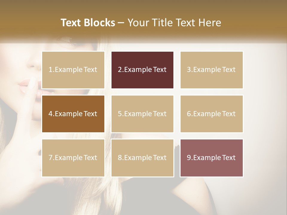 A Beautiful Blond Woman With A Finger On Her Lips PowerPoint Template