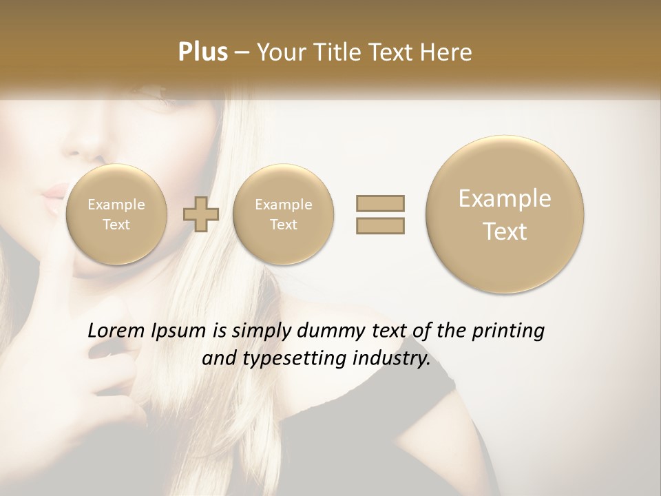 A Beautiful Blond Woman With A Finger On Her Lips PowerPoint Template