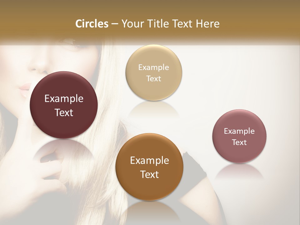 A Beautiful Blond Woman With A Finger On Her Lips PowerPoint Template