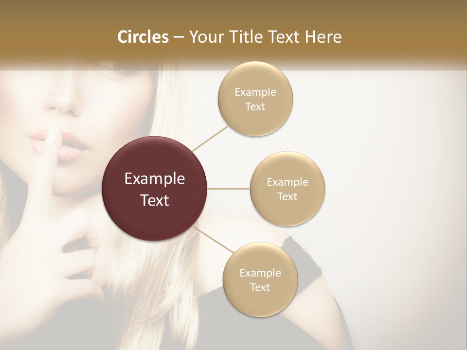 A Beautiful Blond Woman With A Finger On Her Lips PowerPoint Template