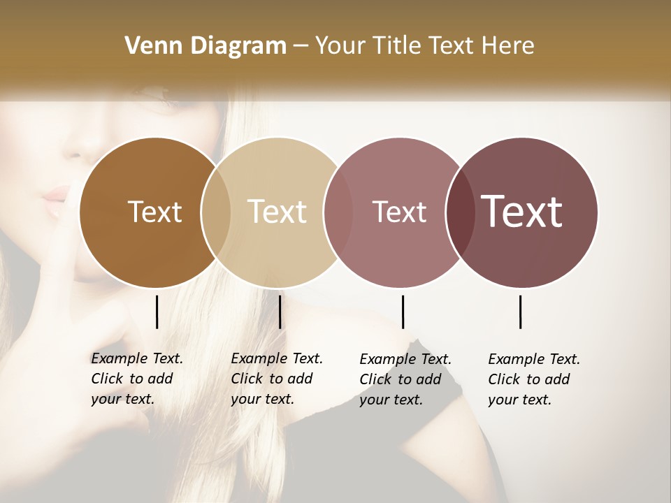 A Beautiful Blond Woman With A Finger On Her Lips PowerPoint Template