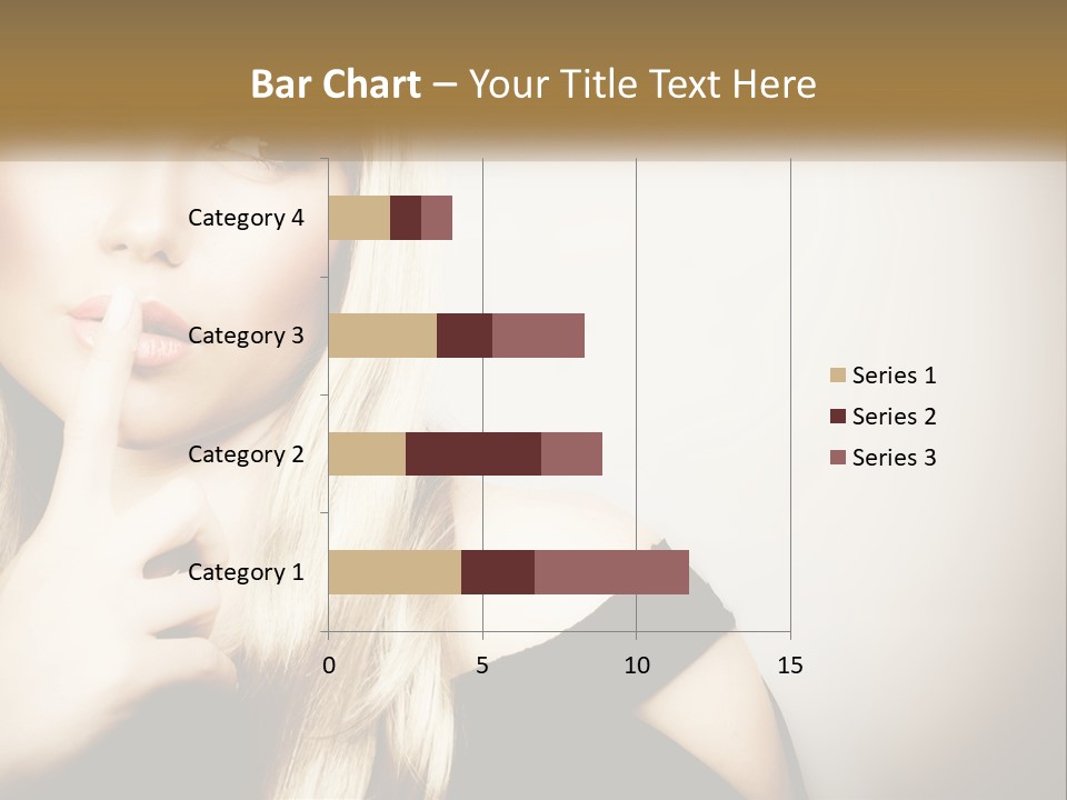 A Beautiful Blond Woman With A Finger On Her Lips PowerPoint Template