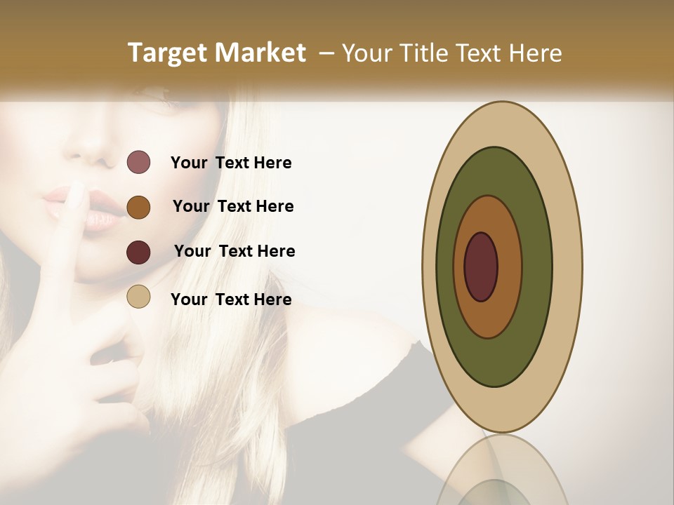 A Beautiful Blond Woman With A Finger On Her Lips PowerPoint Template