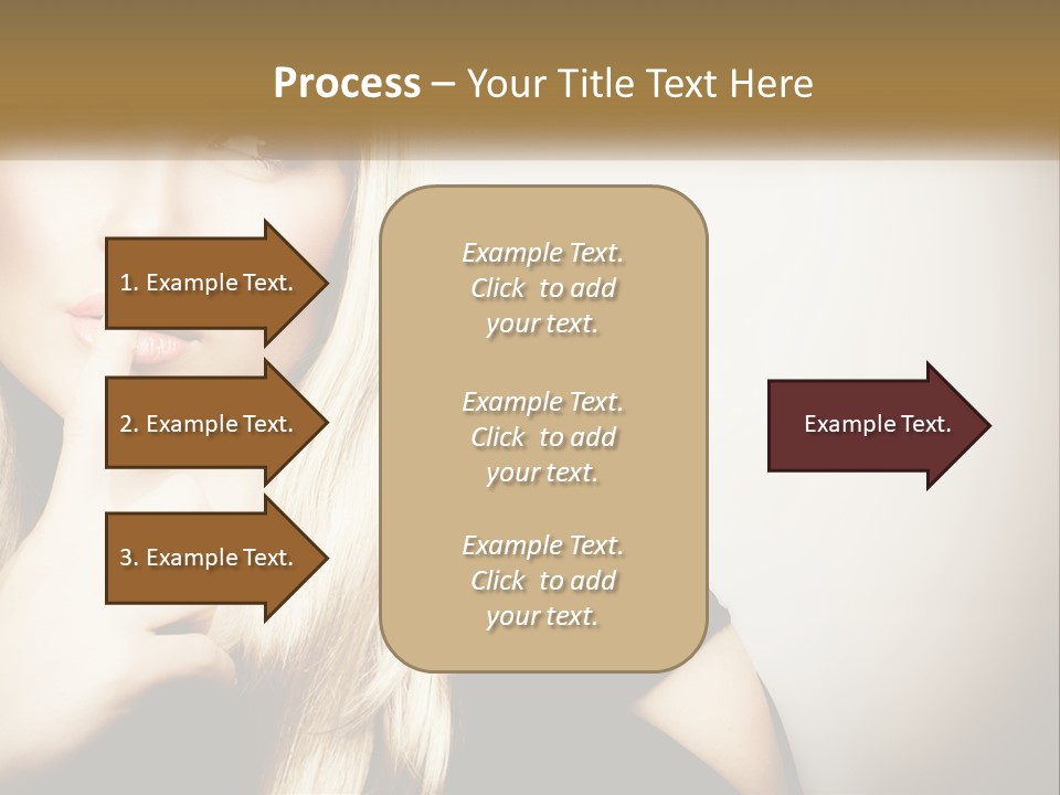 A Beautiful Blond Woman With A Finger On Her Lips PowerPoint Template