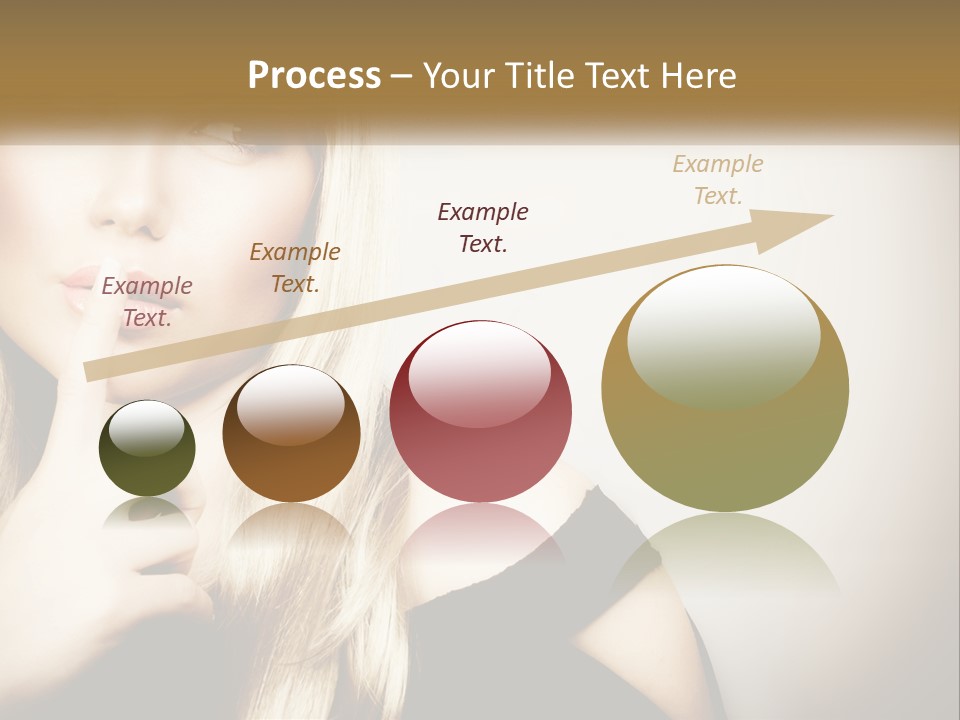 A Beautiful Blond Woman With A Finger On Her Lips PowerPoint Template