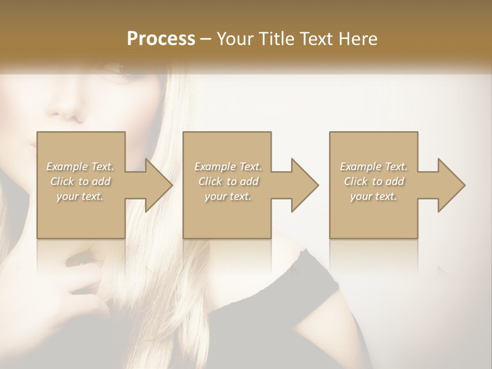 A Beautiful Blond Woman With A Finger On Her Lips PowerPoint Template