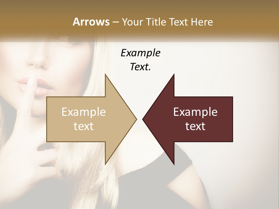 A Beautiful Blond Woman With A Finger On Her Lips PowerPoint Template