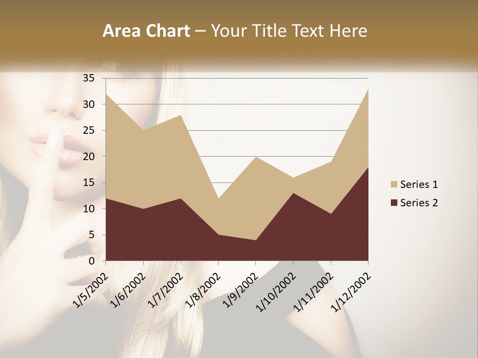 A Beautiful Blond Woman With A Finger On Her Lips PowerPoint Template