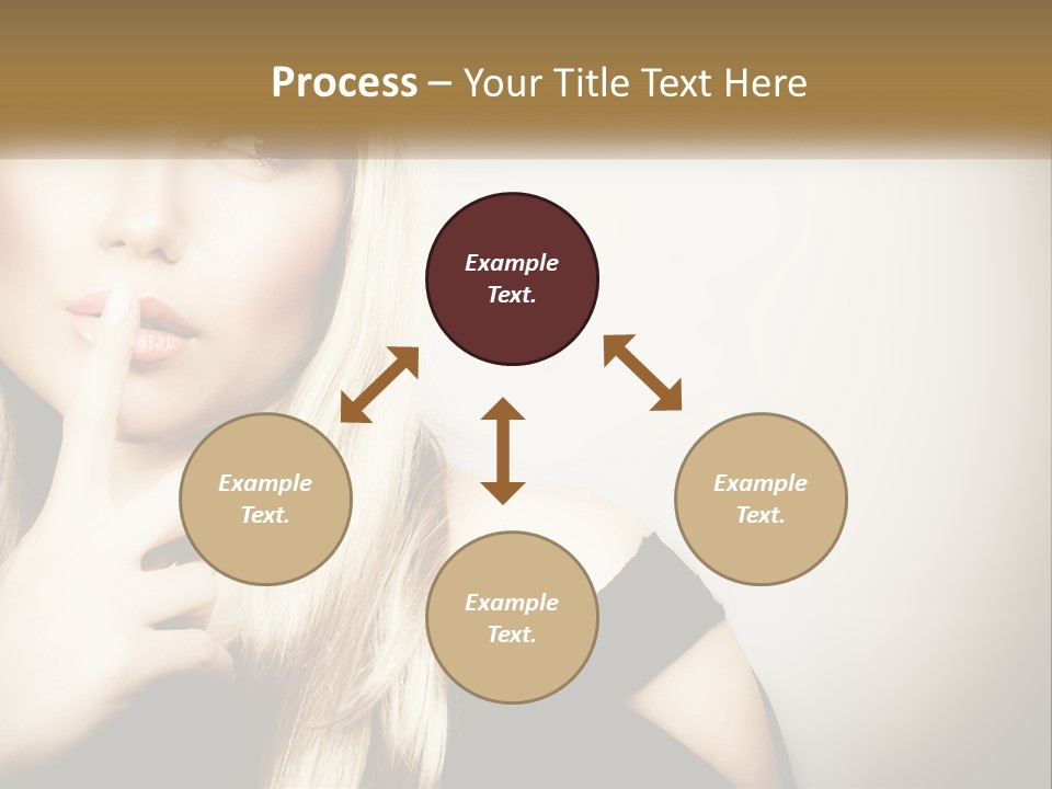 A Beautiful Blond Woman With A Finger On Her Lips PowerPoint Template