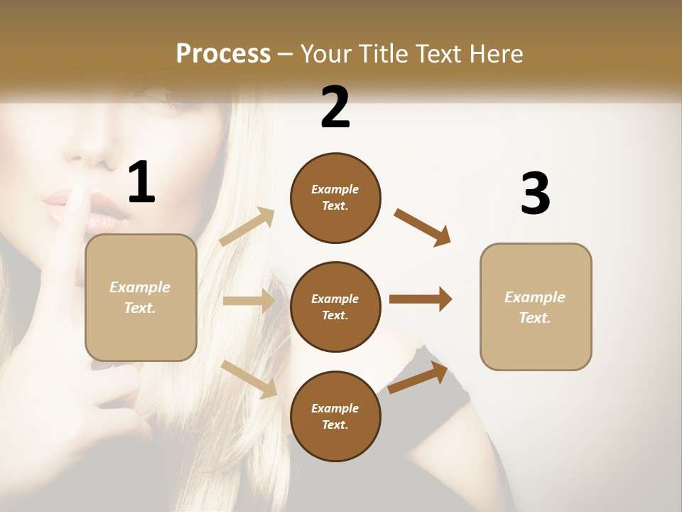 A Beautiful Blond Woman With A Finger On Her Lips PowerPoint Template
