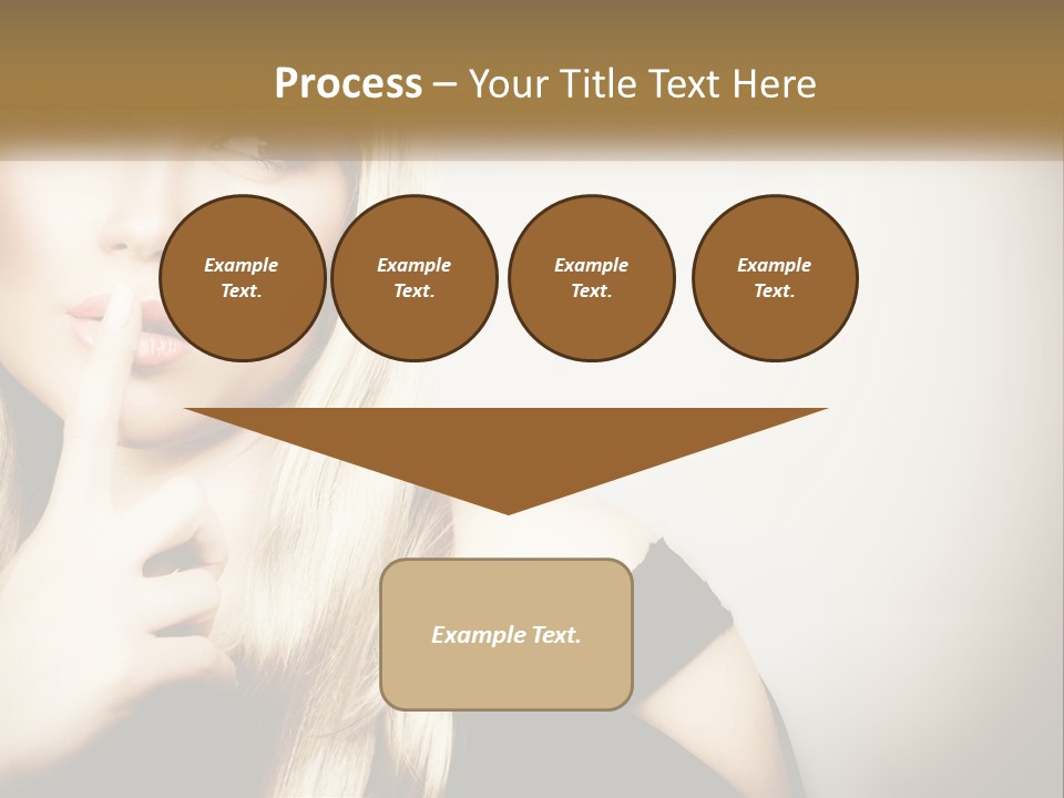 A Beautiful Blond Woman With A Finger On Her Lips PowerPoint Template