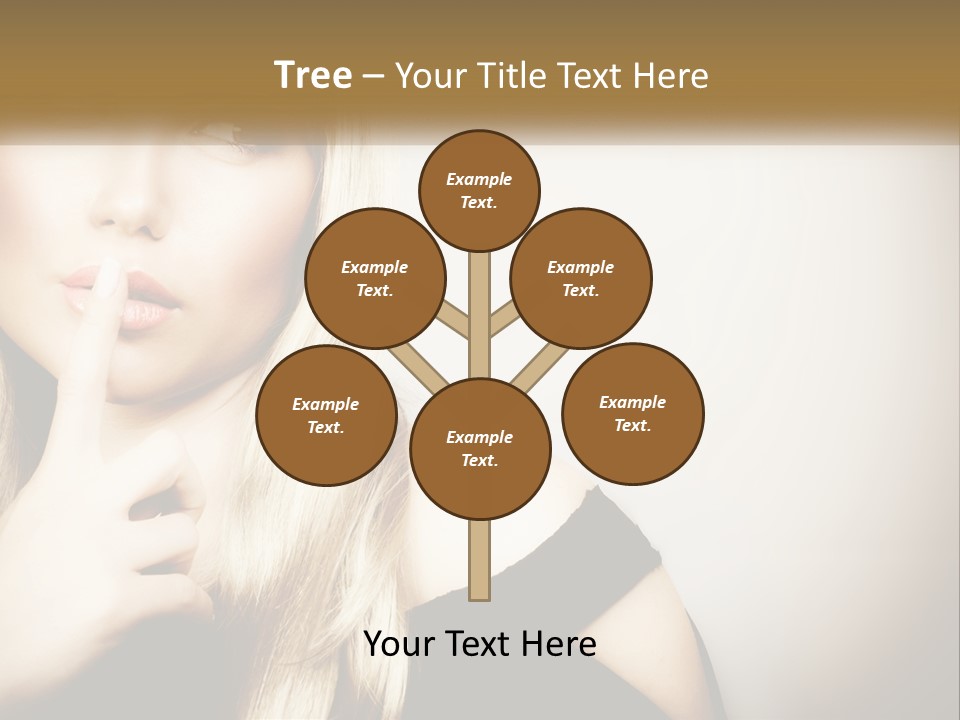 A Beautiful Blond Woman With A Finger On Her Lips PowerPoint Template