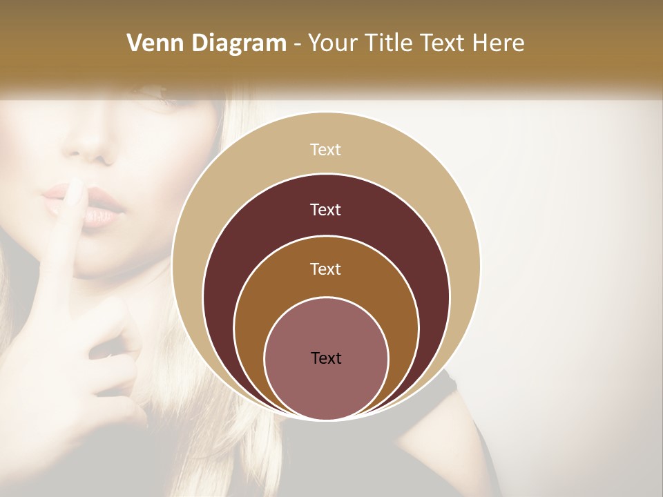 A Beautiful Blond Woman With A Finger On Her Lips PowerPoint Template
