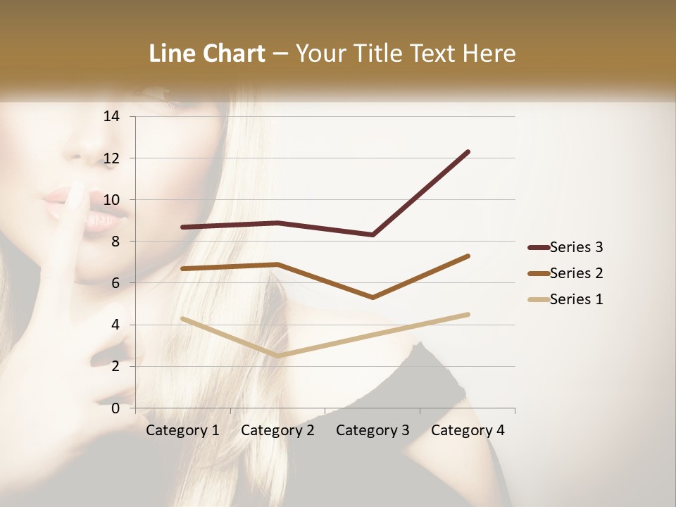 A Beautiful Blond Woman With A Finger On Her Lips PowerPoint Template