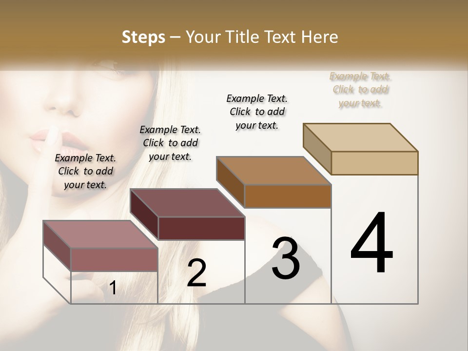 A Beautiful Blond Woman With A Finger On Her Lips PowerPoint Template