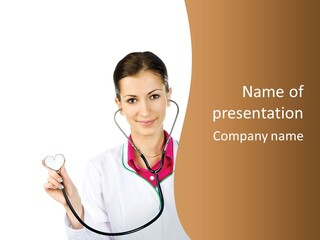 A Woman Doctor With A Stethoscope Powerpoint Presentation PowerPoint Template