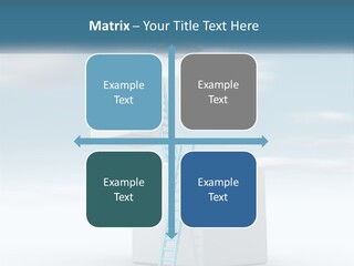 A Ladder Going Up To The Top Of A Building PowerPoint Template