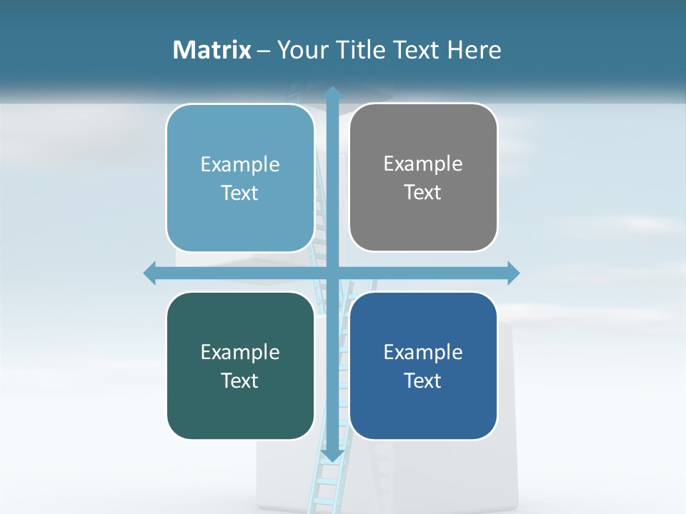 A Ladder Going Up To The Top Of A Building PowerPoint Template