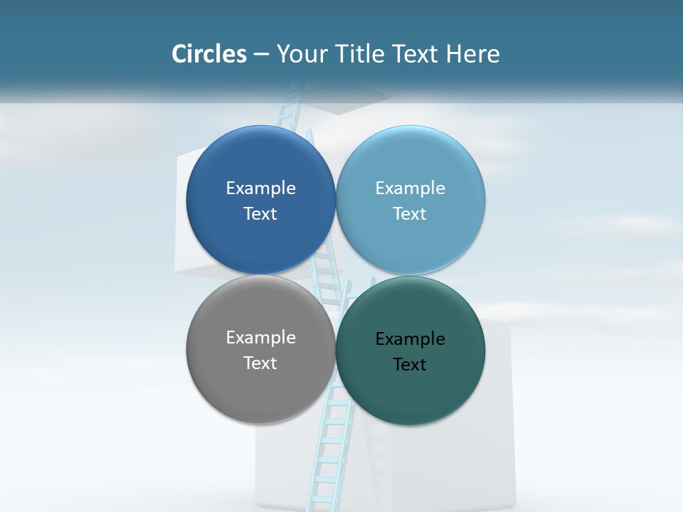 A Ladder Going Up To The Top Of A Building PowerPoint Template