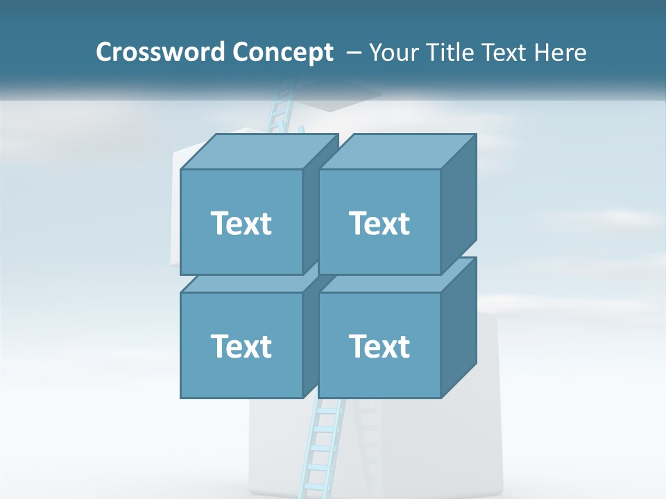 A Ladder Going Up To The Top Of A Building PowerPoint Template