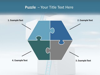 A Ladder Going Up To The Top Of A Building PowerPoint Template