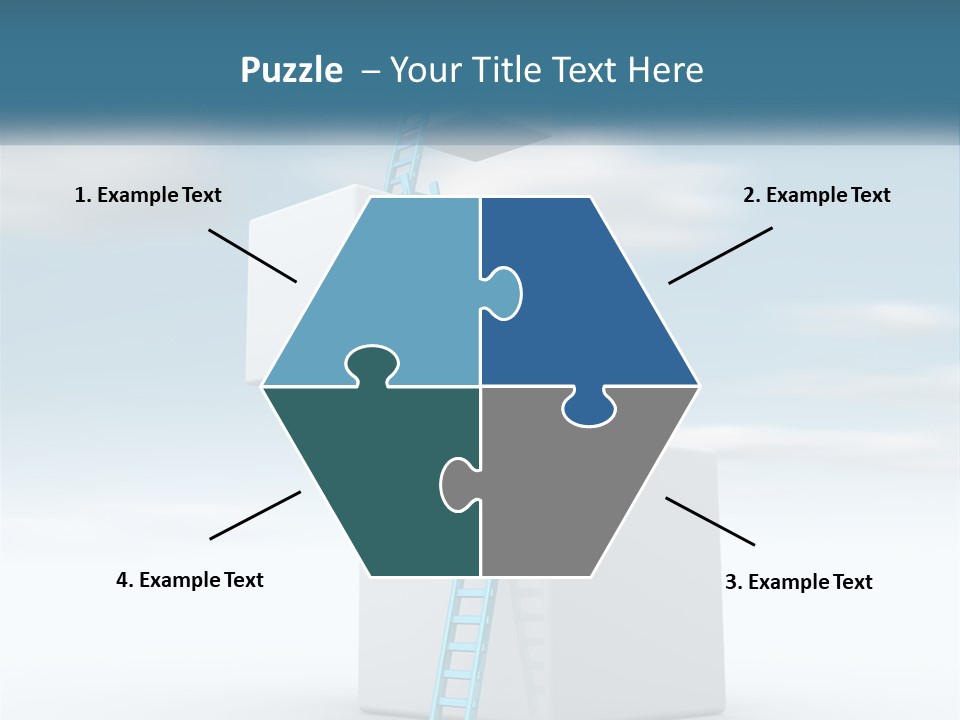 A Ladder Going Up To The Top Of A Building PowerPoint Template