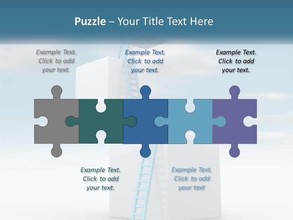 A Ladder Going Up To The Top Of A Building PowerPoint Template