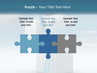 A Ladder Going Up To The Top Of A Building PowerPoint Template