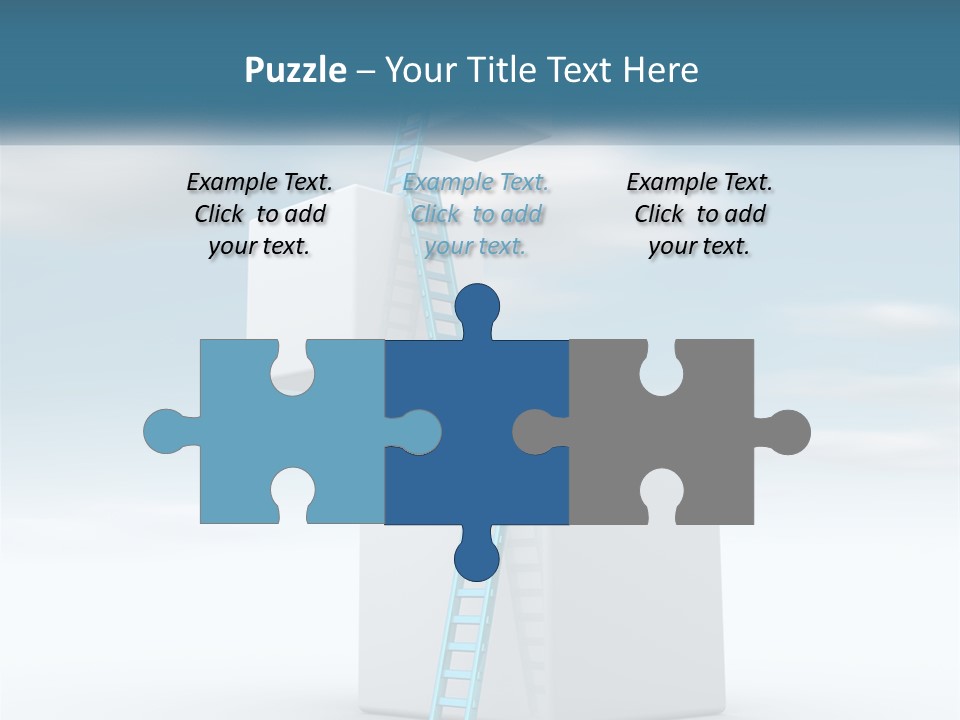 A Ladder Going Up To The Top Of A Building PowerPoint Template