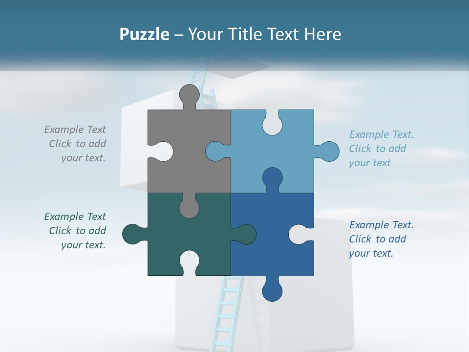 A Ladder Going Up To The Top Of A Building PowerPoint Template