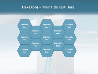 A Ladder Going Up To The Top Of A Building PowerPoint Template