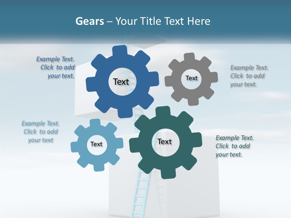 A Ladder Going Up To The Top Of A Building PowerPoint Template