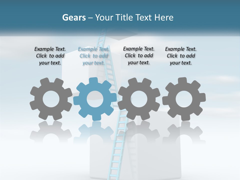 A Ladder Going Up To The Top Of A Building PowerPoint Template