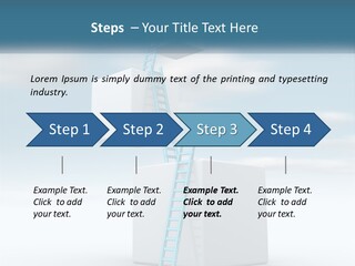 A Ladder Going Up To The Top Of A Building PowerPoint Template