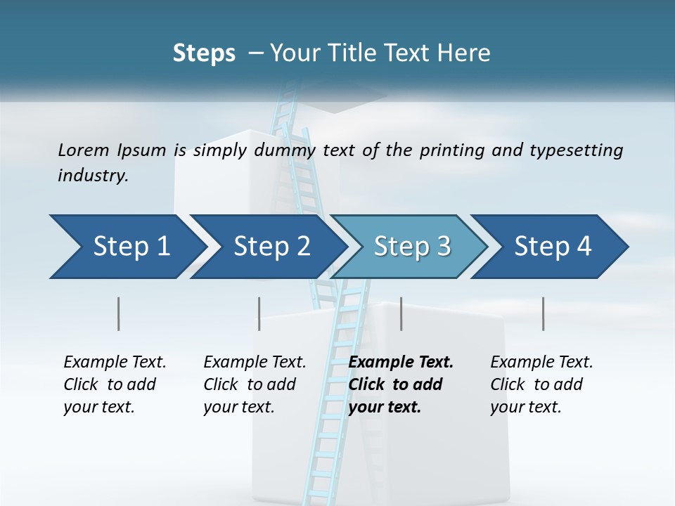 A Ladder Going Up To The Top Of A Building PowerPoint Template