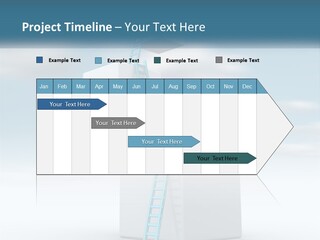 A Ladder Going Up To The Top Of A Building PowerPoint Template