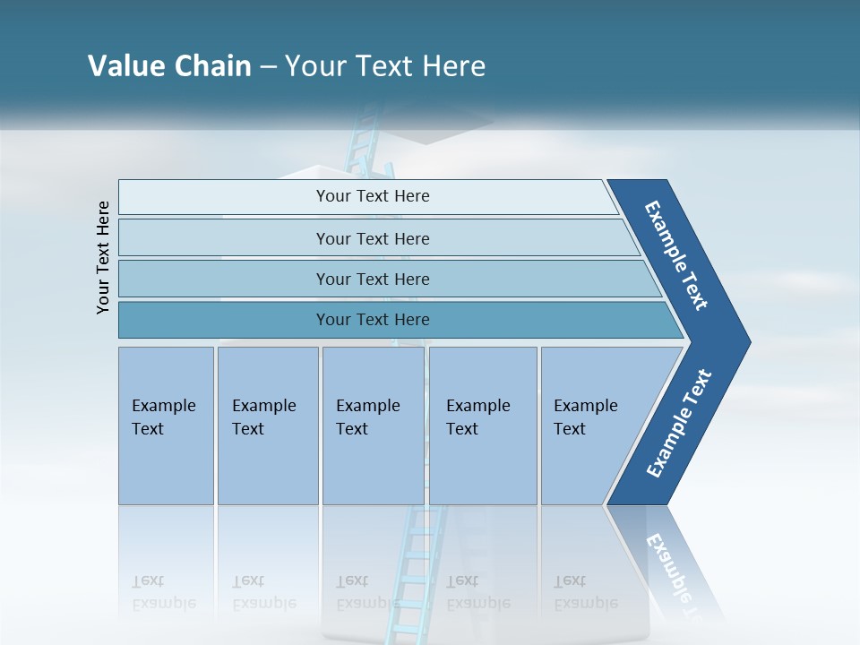A Ladder Going Up To The Top Of A Building PowerPoint Template