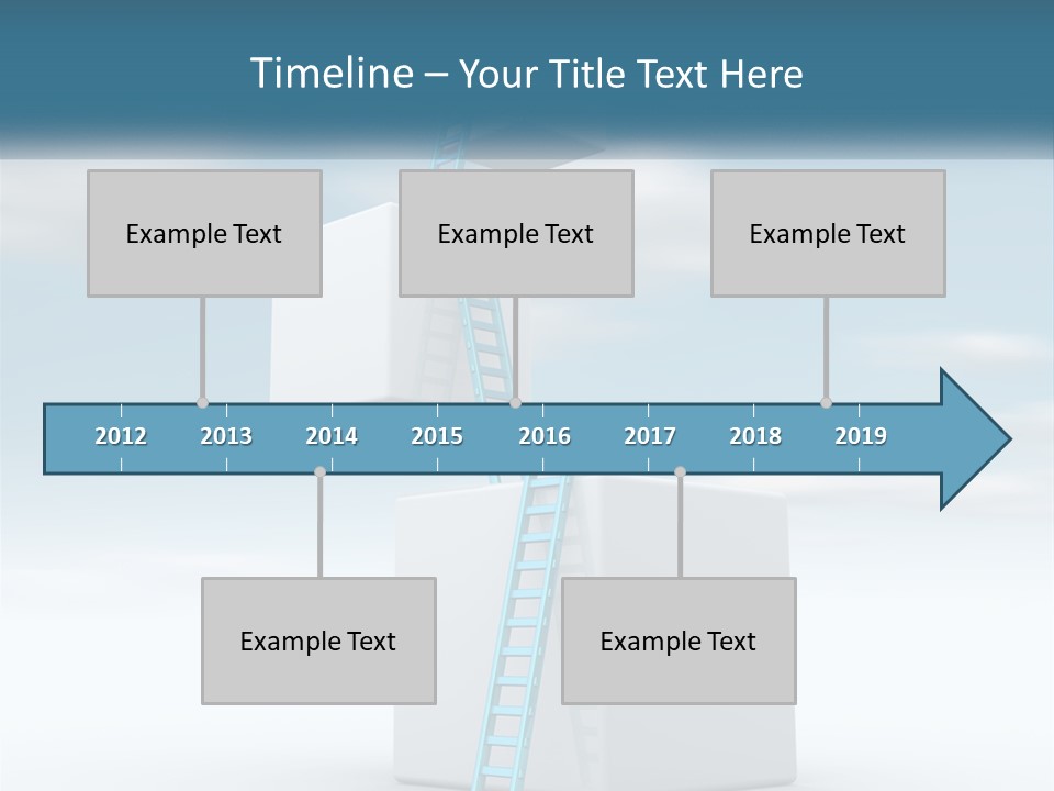 A Ladder Going Up To The Top Of A Building PowerPoint Template