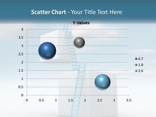 A Ladder Going Up To The Top Of A Building PowerPoint Template